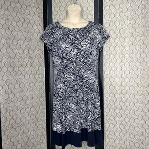 Connected Apparel Pull Over Geometric Print Dress